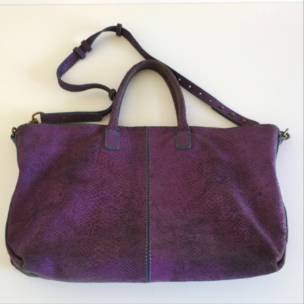 Liebeskind Berlin Metallic Purple Leather Convertible Bag Large - Picture 7 of 16